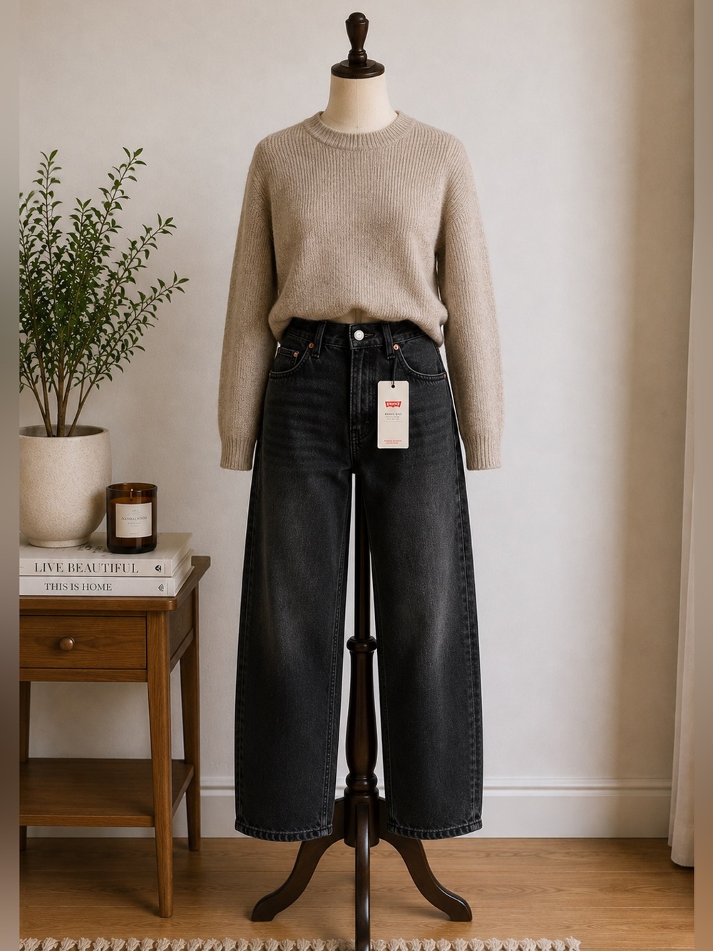 Levi's Black Wide Leg Flare Jeans